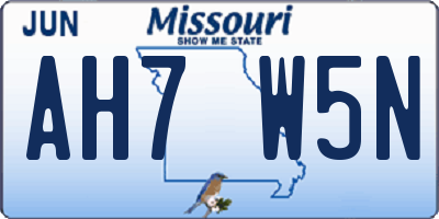 MO license plate AH7W5N