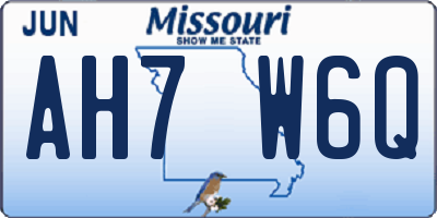 MO license plate AH7W6Q