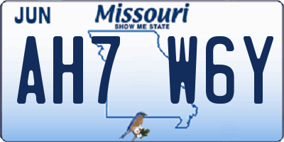 MO license plate AH7W6Y