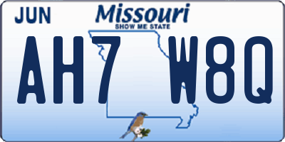 MO license plate AH7W8Q