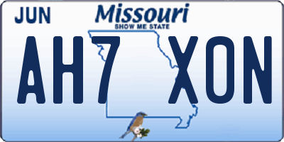 MO license plate AH7X0N