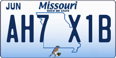 MO license plate AH7X1B