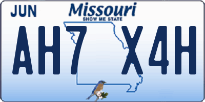 MO license plate AH7X4H
