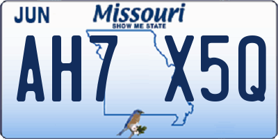 MO license plate AH7X5Q