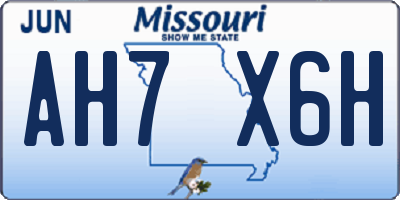 MO license plate AH7X6H