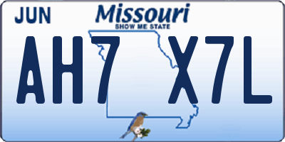 MO license plate AH7X7L