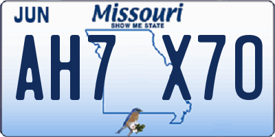 MO license plate AH7X7O