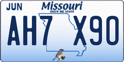 MO license plate AH7X9O