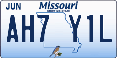 MO license plate AH7Y1L