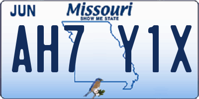 MO license plate AH7Y1X