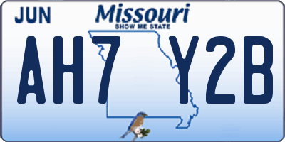 MO license plate AH7Y2B