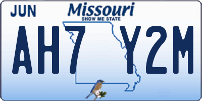 MO license plate AH7Y2M