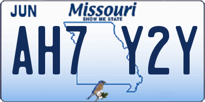 MO license plate AH7Y2Y