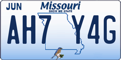 MO license plate AH7Y4G
