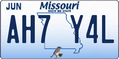 MO license plate AH7Y4L