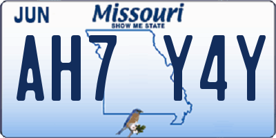 MO license plate AH7Y4Y