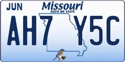 MO license plate AH7Y5C