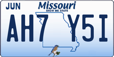 MO license plate AH7Y5I