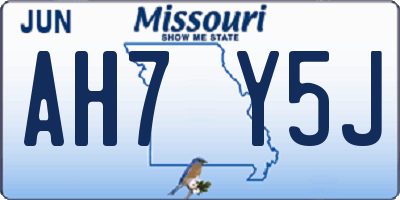 MO license plate AH7Y5J