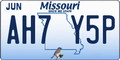 MO license plate AH7Y5P