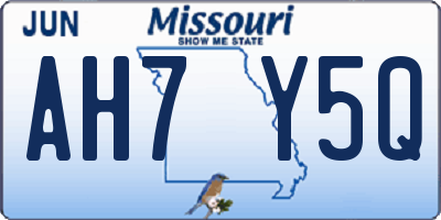 MO license plate AH7Y5Q