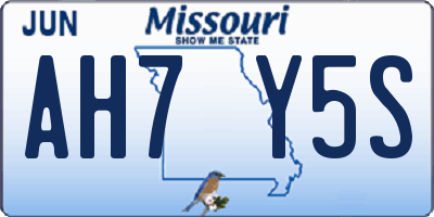 MO license plate AH7Y5S