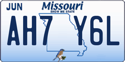 MO license plate AH7Y6L