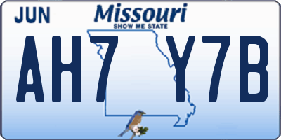 MO license plate AH7Y7B
