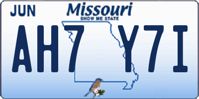 MO license plate AH7Y7I