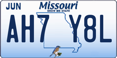MO license plate AH7Y8L
