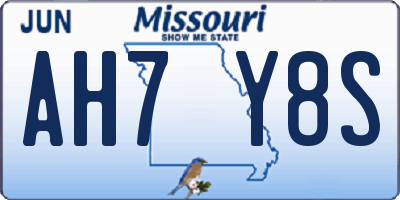 MO license plate AH7Y8S