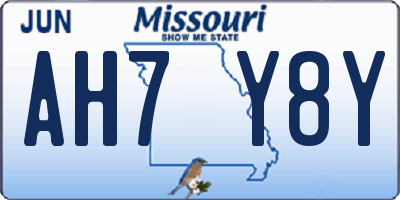 MO license plate AH7Y8Y