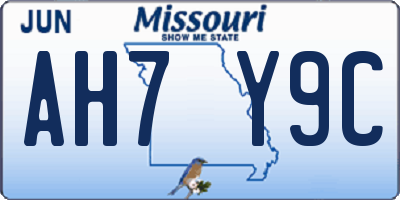 MO license plate AH7Y9C