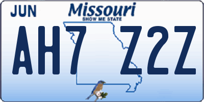 MO license plate AH7Z2Z