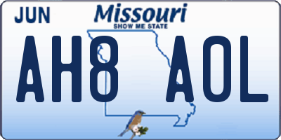 MO license plate AH8A0L