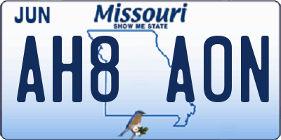 MO license plate AH8A0N