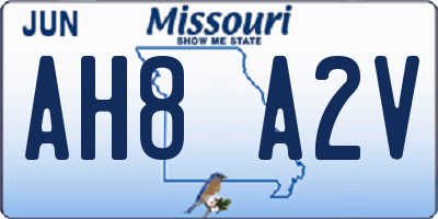 MO license plate AH8A2V