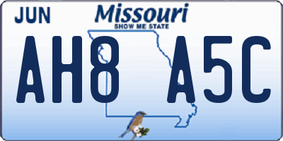 MO license plate AH8A5C