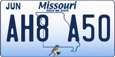 MO license plate AH8A5O