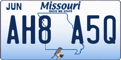 MO license plate AH8A5Q