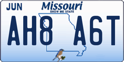 MO license plate AH8A6T