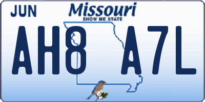 MO license plate AH8A7L