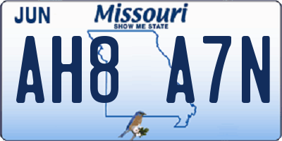 MO license plate AH8A7N
