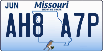 MO license plate AH8A7P