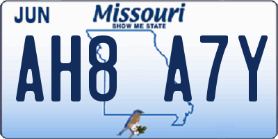 MO license plate AH8A7Y