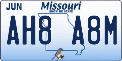 MO license plate AH8A8M