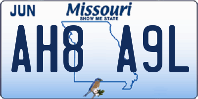 MO license plate AH8A9L
