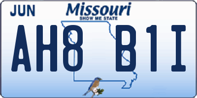 MO license plate AH8B1I