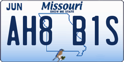 MO license plate AH8B1S