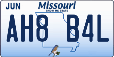 MO license plate AH8B4L